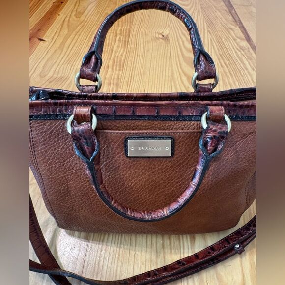 Brahmin Mini Arno Tri-Color Brown Leather Hand Shoulder Bag Melbourne - Picture 5 of 16
